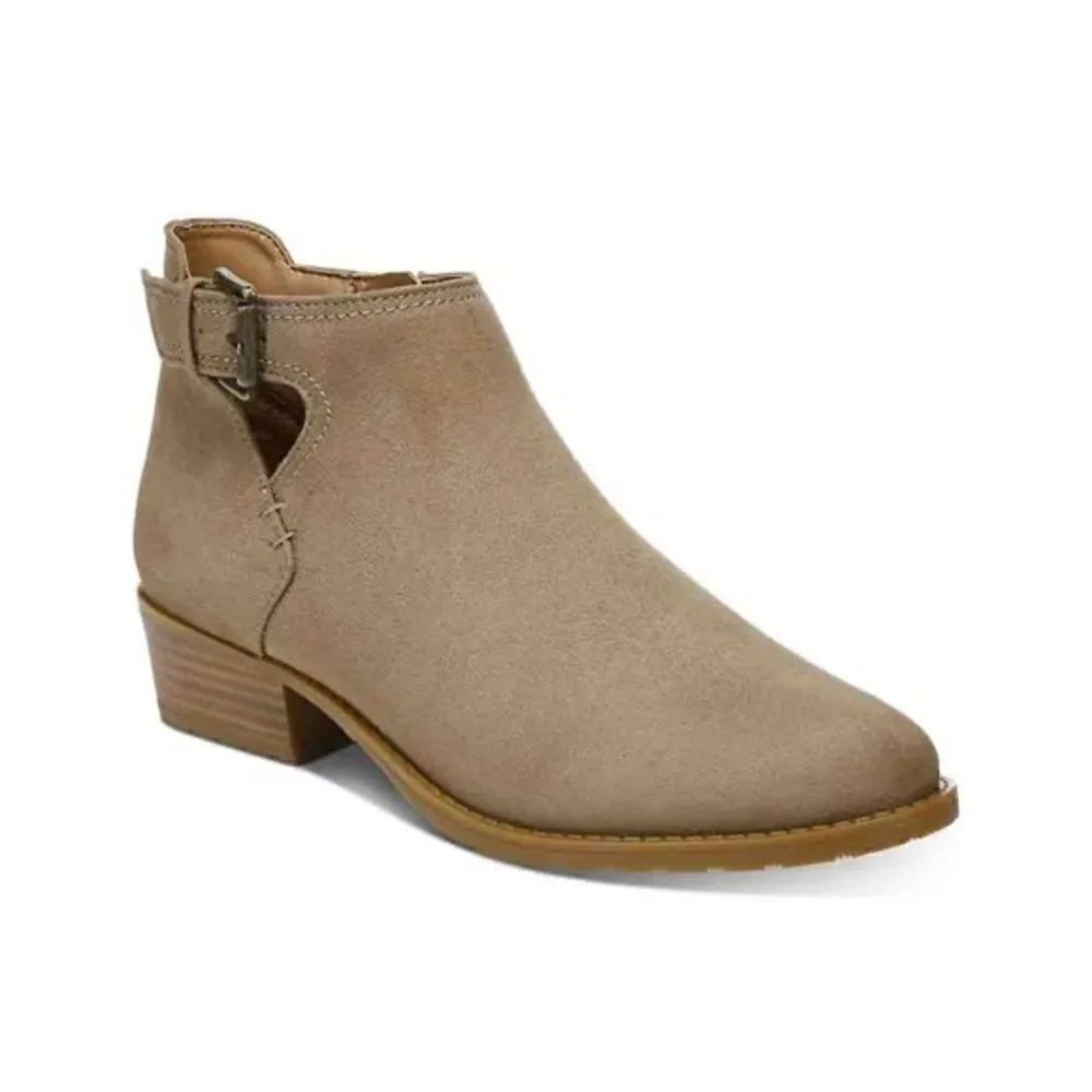 Style & Co Womens Mabel Cutout Booties Taupe Brown Microsuede 7M New